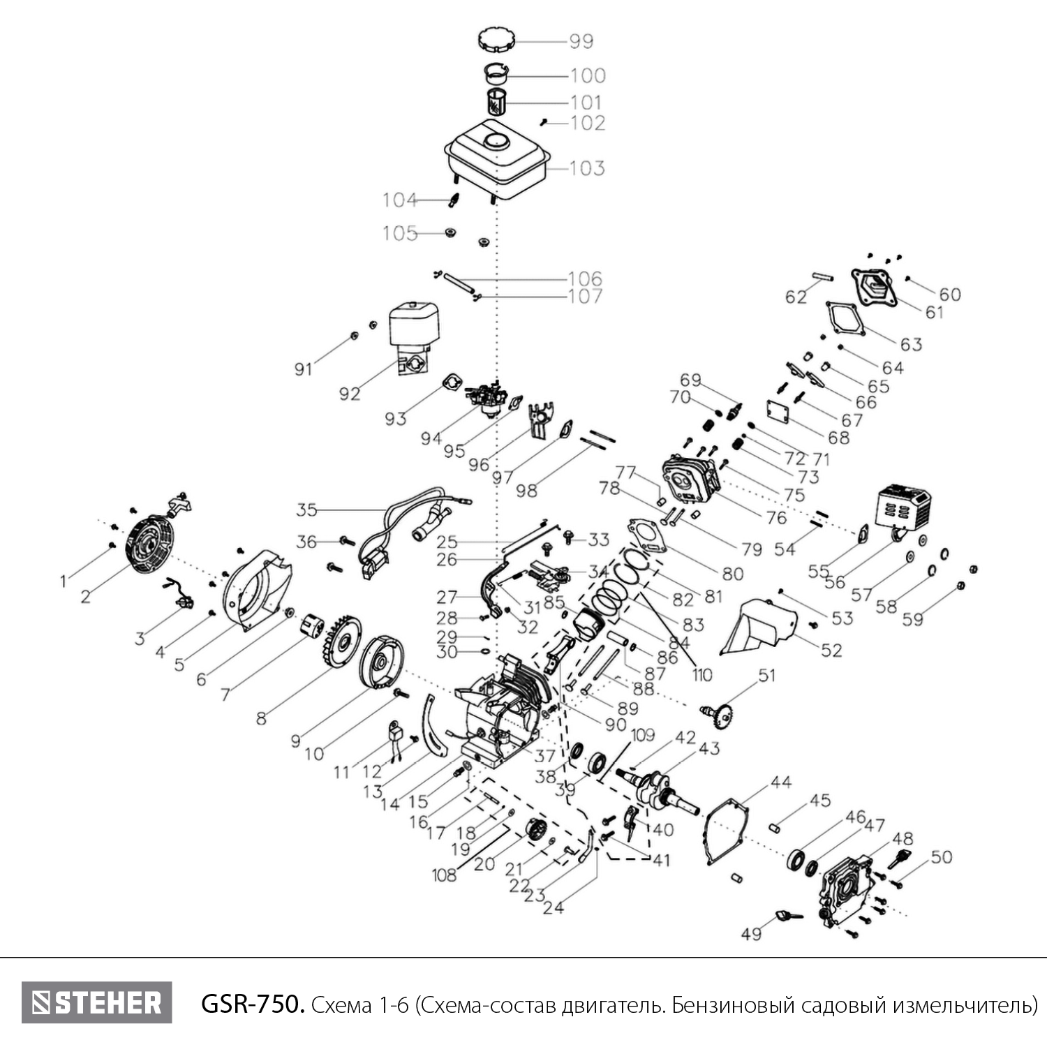 Садовый измельчитель GSR-750