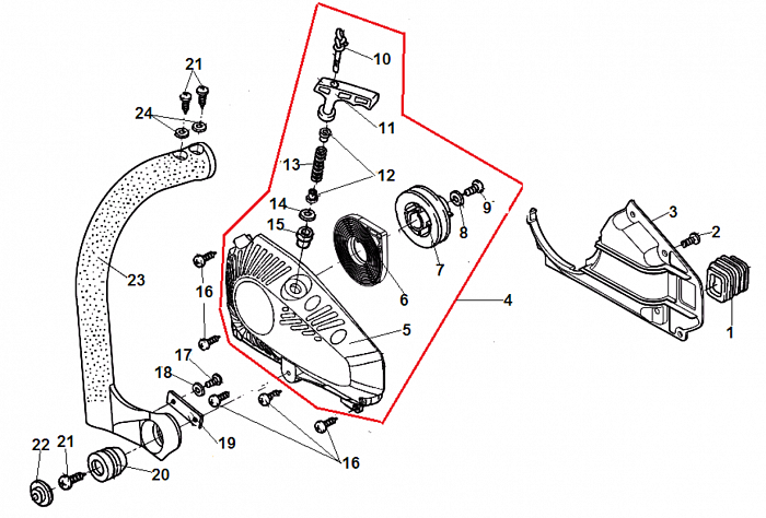 4 СТАРТЕР  БЕНЗОПИЛА CHAMPION 125T-10